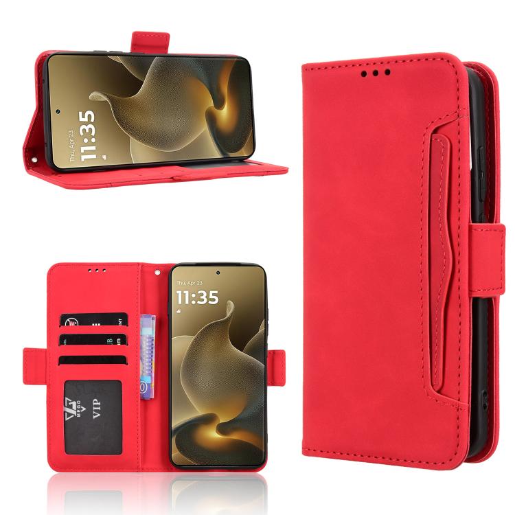 Custodia in pelle con slot per schede per Motorola Moto X70 Air Pro e altri