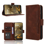 Custodia in pelle con slot per schede per Motorola Moto X70 Air Pro e altri