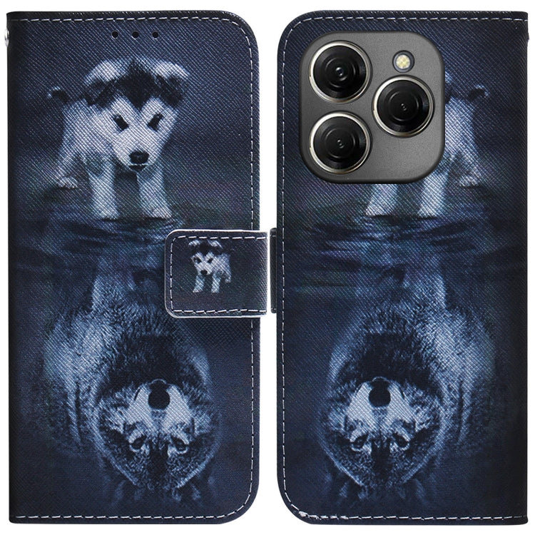 Custodia pelle flip con disegno colorato per Tecno Spark 20 Pro+