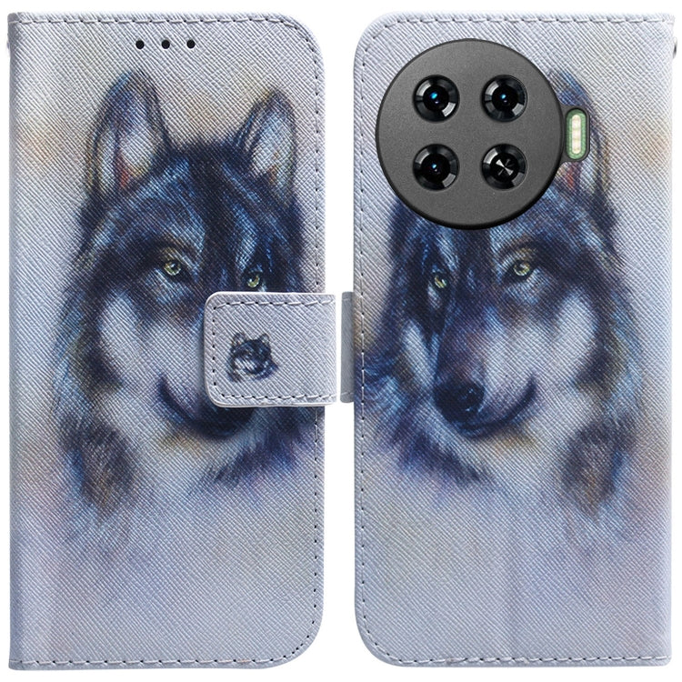 Custodia pelle flip con disegno colorato per Tecno Spark 20 Pro+
