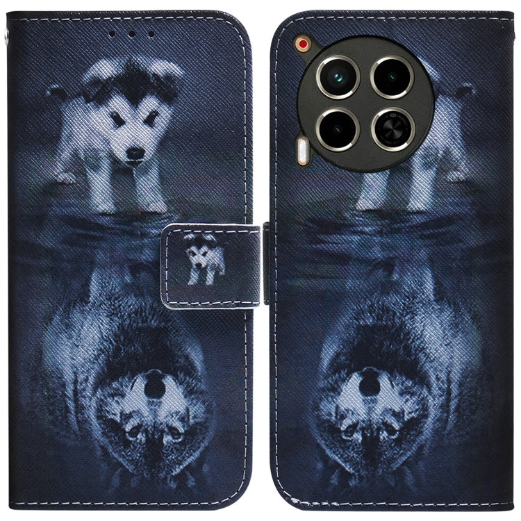Custodia pelle flip con disegno colorato per Tecno Camon 30 Pro