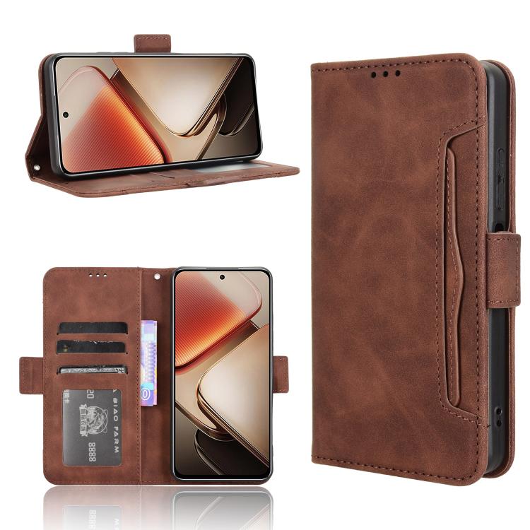Custodia in pelle con slot per schede per Oukitel C65 e C65 Pro