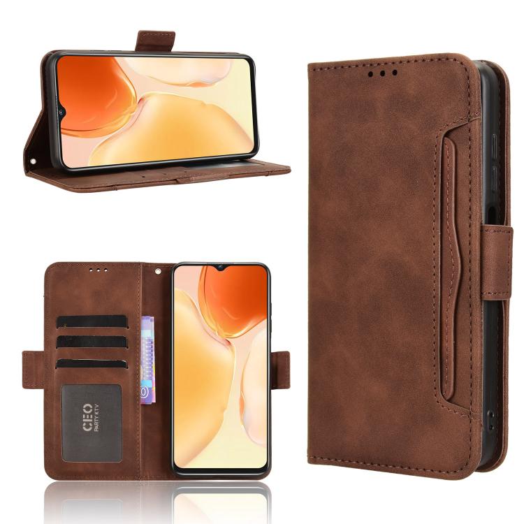 Custodia in pelle con slot per schede per Oukitel C65 e C65 Pro