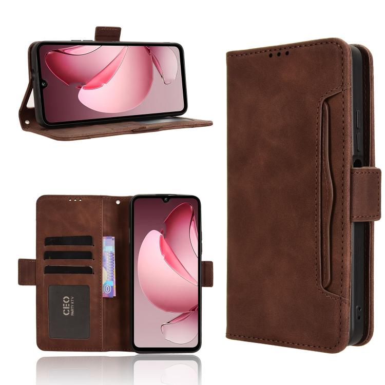 Custodia in pelle con slot per schede per Oukitel C65 e C65 Pro