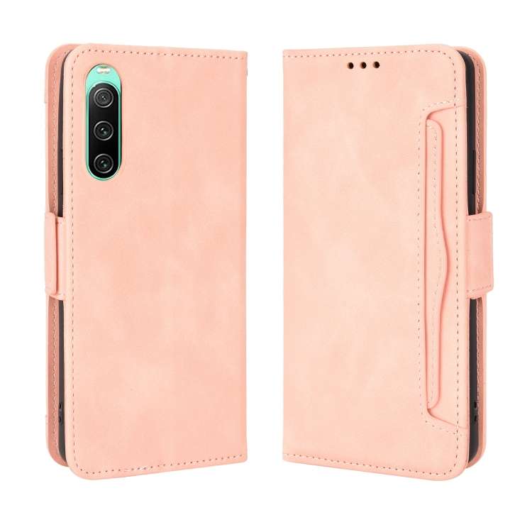 Custodia per telefono in pelle con slot per schede di consistenza al polpaccio, For Sony Xperia 10 V