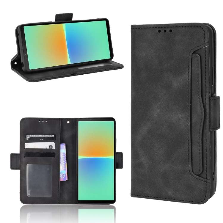 Custodia per telefono in pelle con slot per schede di consistenza al polpaccio, For Sony Xperia 10 V