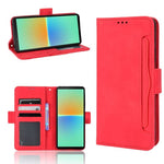 Custodia per telefono in pelle con slot per schede di consistenza al polpaccio, For Sony Xperia 10 V
