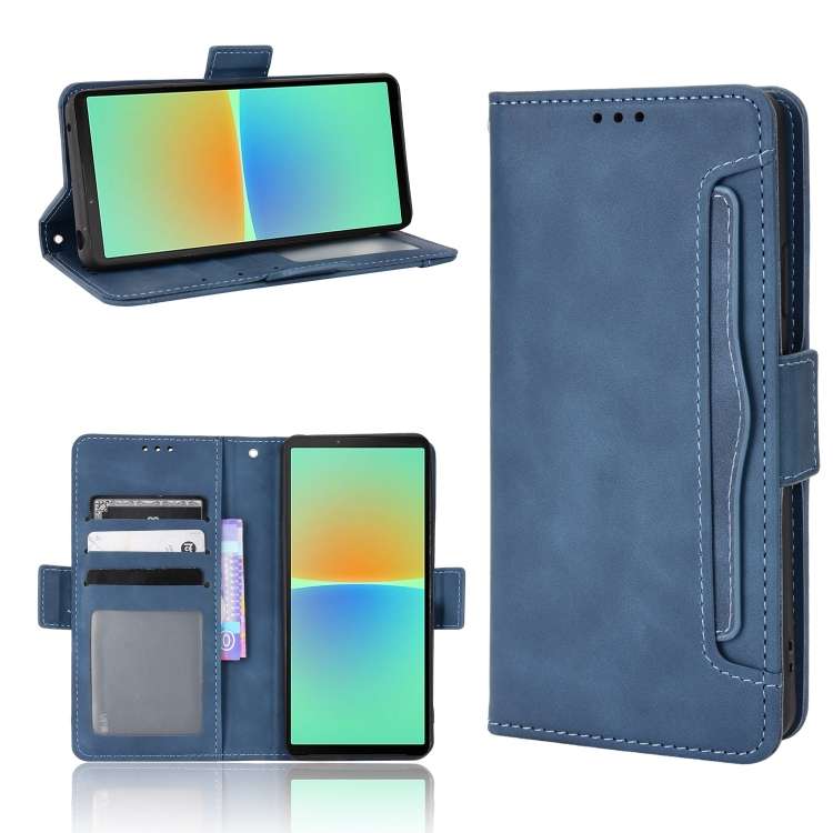Custodia per telefono in pelle con slot per schede di consistenza al polpaccio, For Sony Xperia 10 V