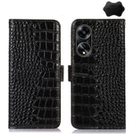 Custodia per telefono in pelle di vacchetta di coccodrillo, For OPPO A1 5G