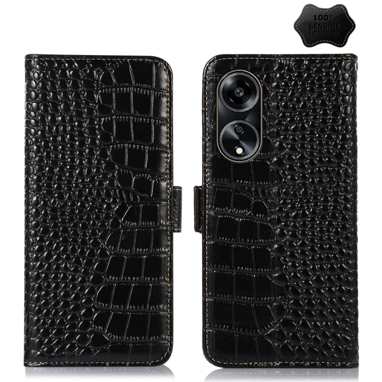 Custodia per telefono in pelle di vacchetta di coccodrillo, For OPPO A1 5G