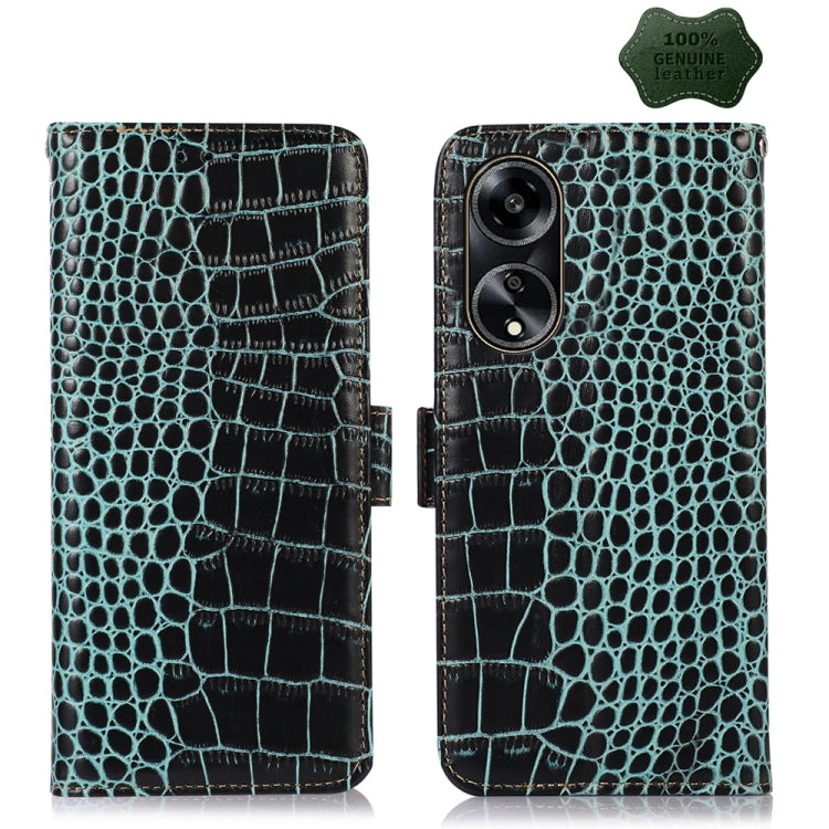 Custodia per telefono in pelle di vacchetta di coccodrillo, For OPPO A1 5G