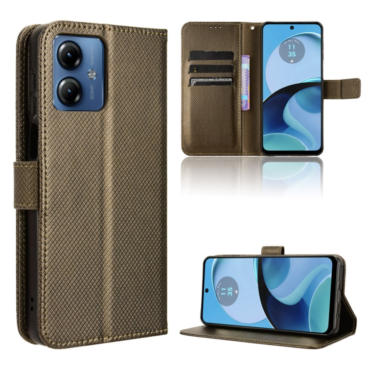 Custodia in pelle con trama a diamante per Motorola Moto G Stylus 2023 4G