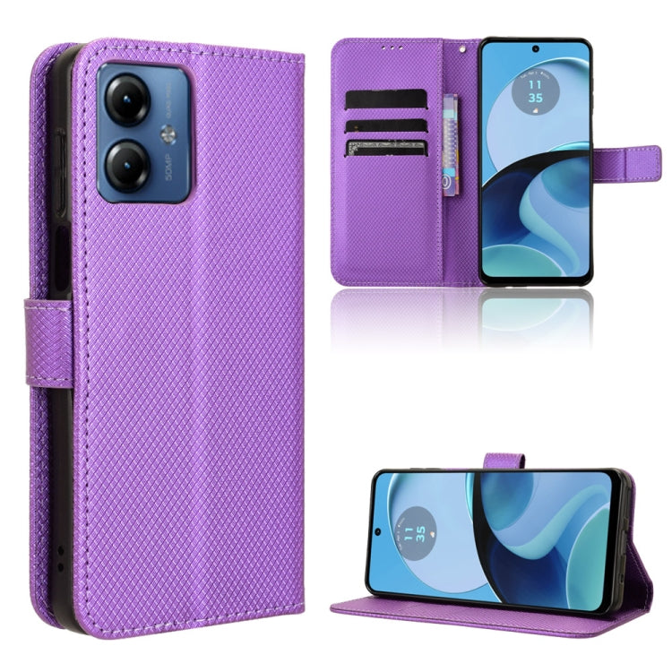 Custodia in pelle con trama a diamante per Motorola Moto G Stylus 2023 4G