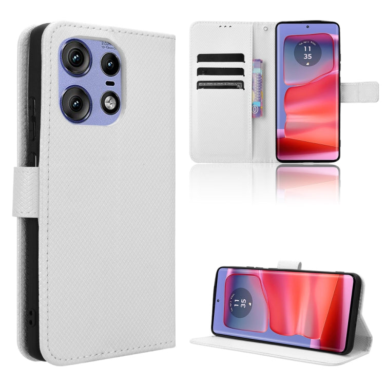 Custodia in pelle con trama a diamante per Motorola Edge 2024 5G