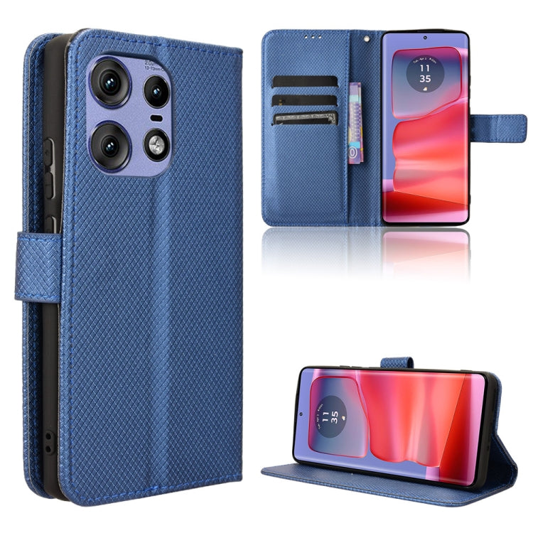 Custodia in pelle con trama a diamante per Motorola Edge 2024 5G