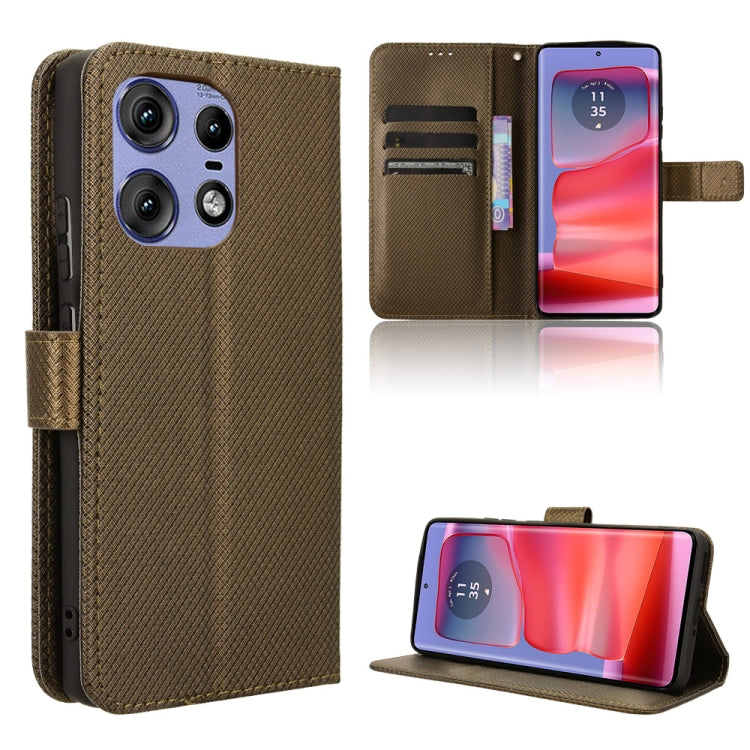 Custodia in pelle con trama a diamante per Motorola Edge 2024 5G