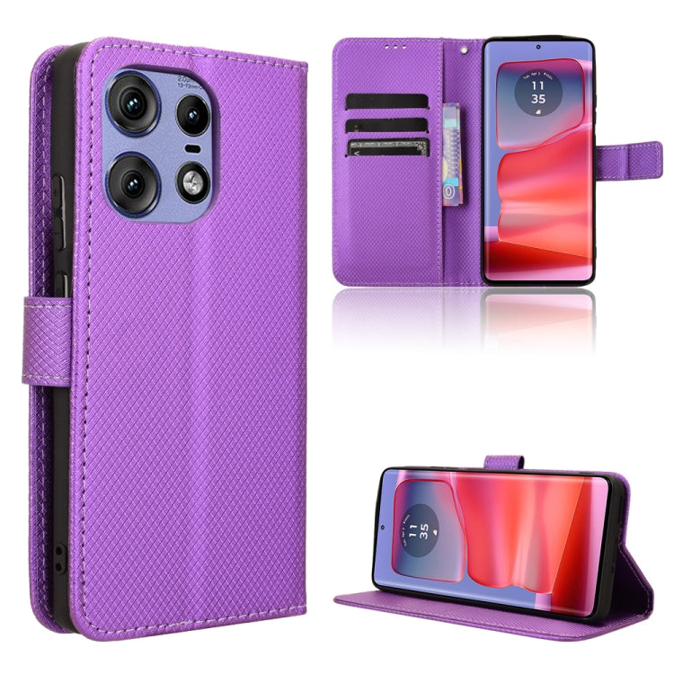 Custodia in pelle con trama a diamante per Motorola Edge 2024 5G