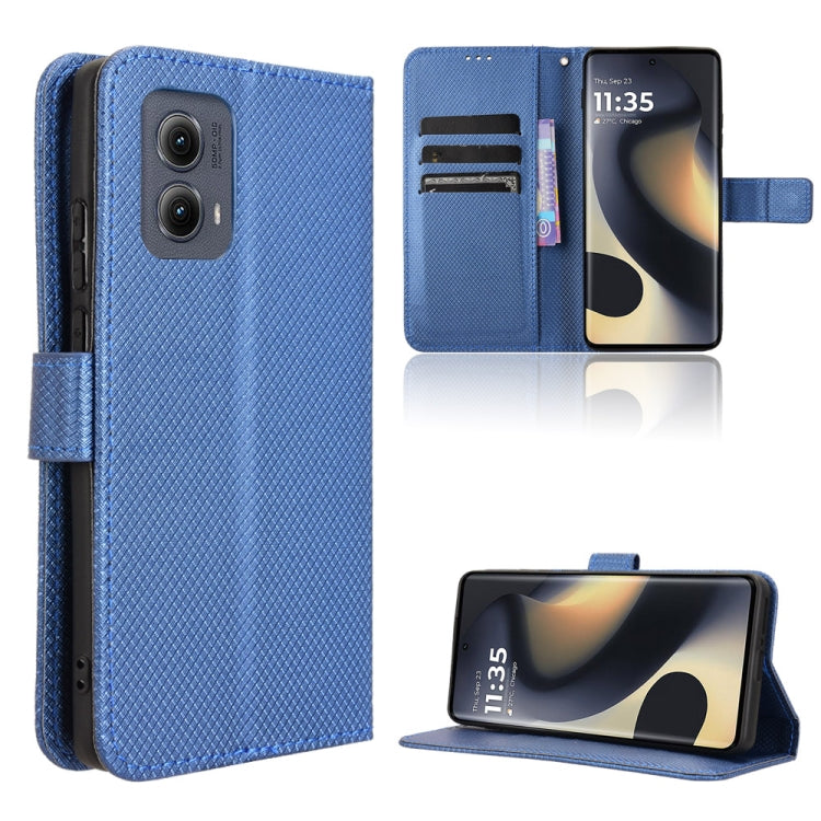 Custodia in pelle con trama a diamante per Motorola Edge 2024 5G