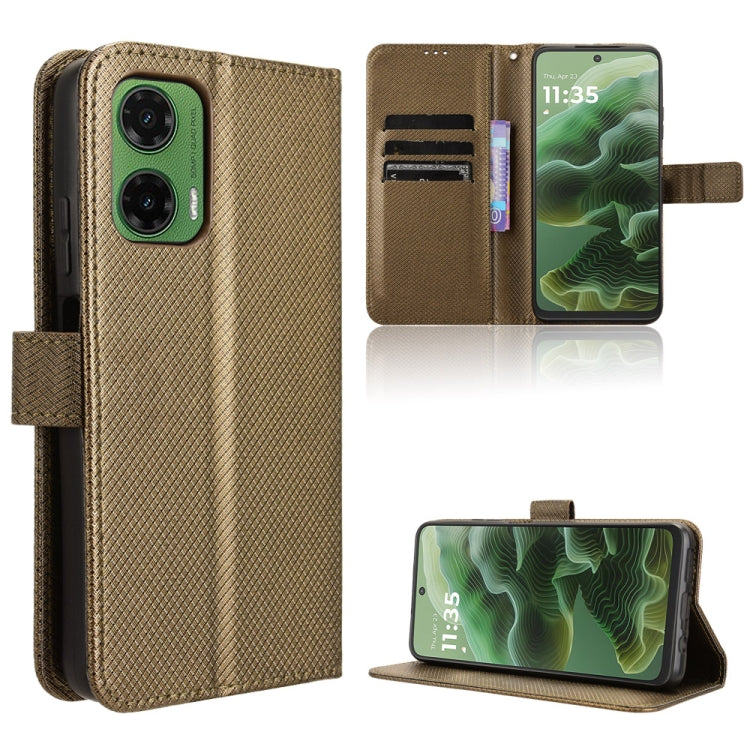Custodia in pelle con trama a diamante per Motorola Moto G75 5G e modelli