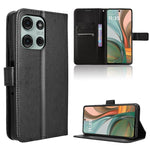 Custodia in pelle con trama a diamante per Motorola Moto G75 5G e modelli