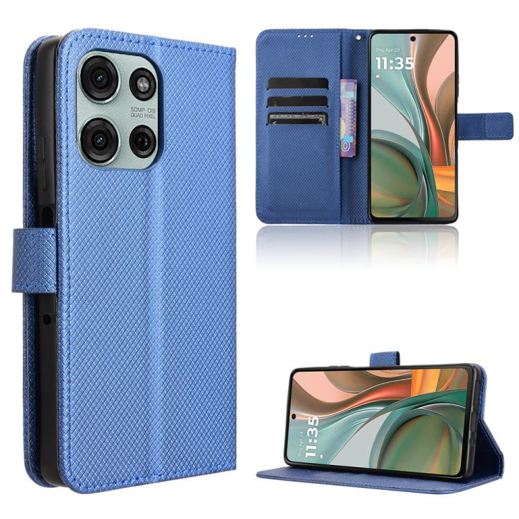 Custodia in pelle con trama a diamante per Motorola Moto G75 5G e modelli