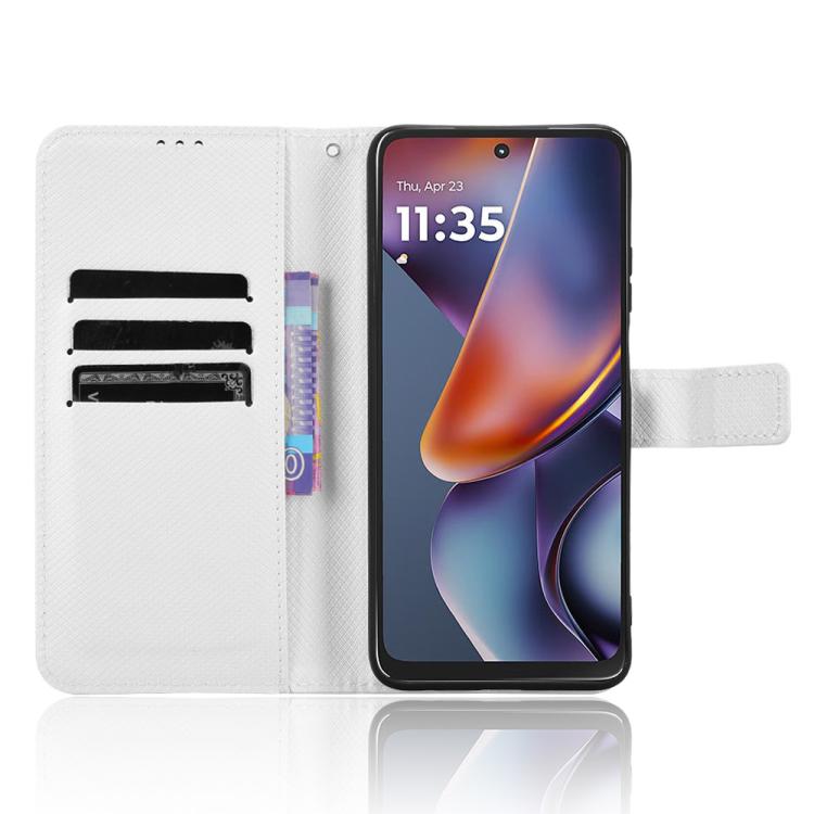 Custodia in pelle con trama a diamante per Motorola Moto G75 5G e modelli