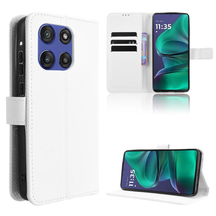 Custodia in pelle con trama a diamante per Motorola Moto G86 Power 5G