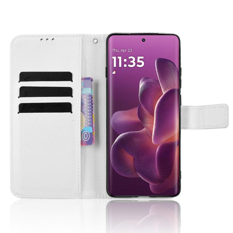 Custodia in pelle con trama a diamante per Motorola Moto G86 Power 5G