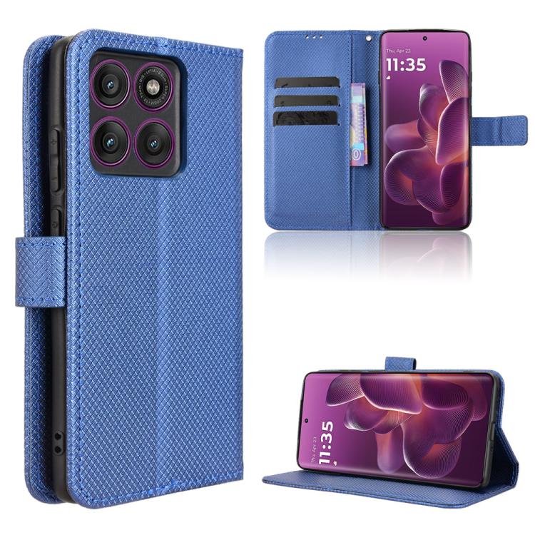 Custodia in pelle con trama a diamante per Motorola Moto G86 Power 5G