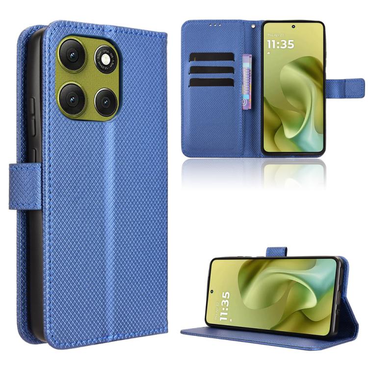 Custodia in pelle con trama a diamante per Motorola Moto G86 Power 5G