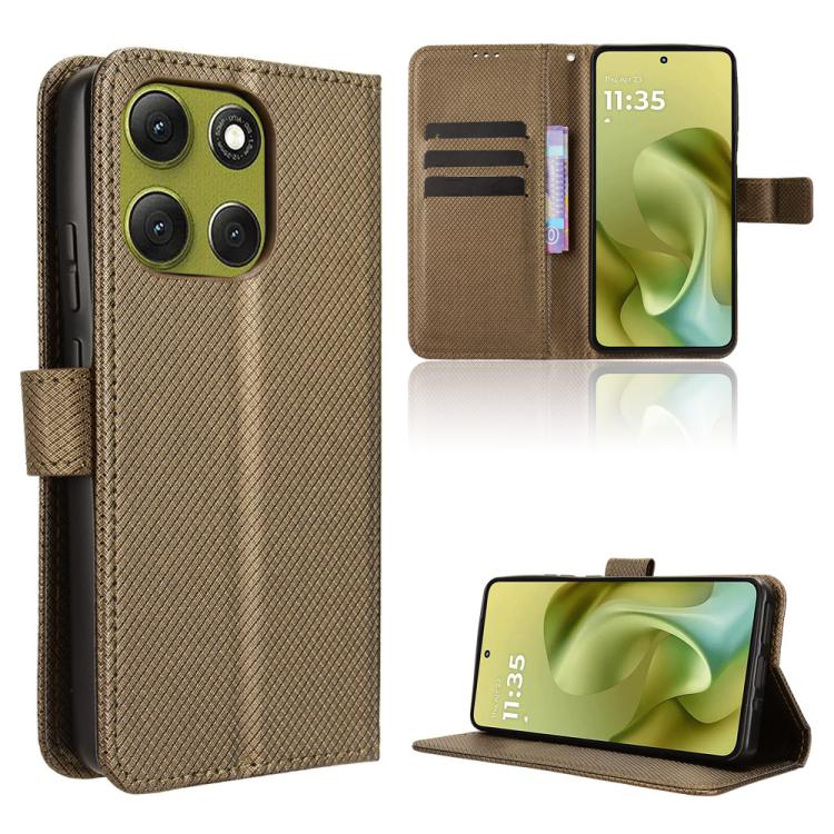 Custodia in pelle con trama a diamante per Motorola Moto G86 Power 5G