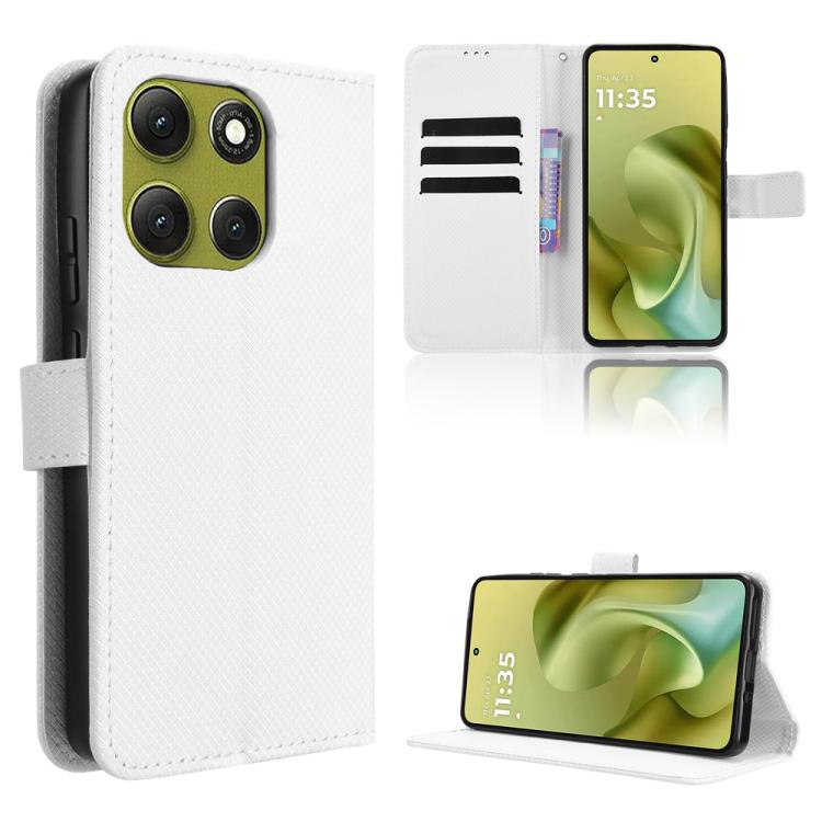 Custodia in pelle con trama a diamante per Motorola Moto G86 Power 5G