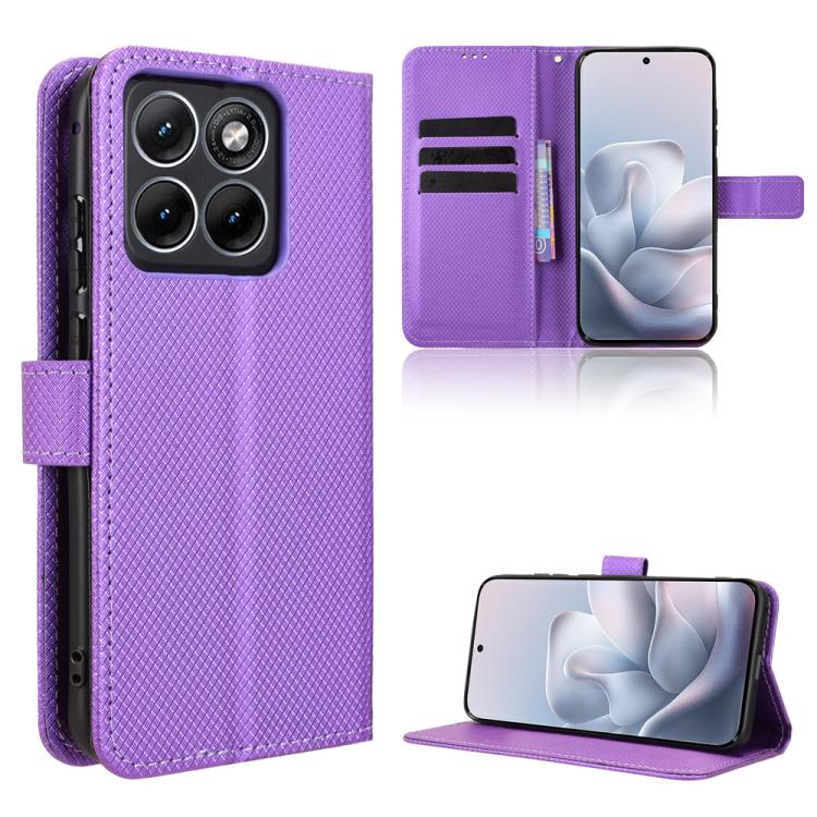 Custodia in pelle con trama a diamante per Motorola Moto X70 Air Pro e modelli