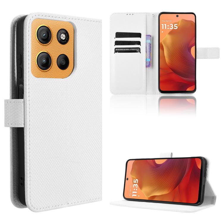 Custodia in pelle con trama a diamante per Motorola Moto X70 Air Pro e modelli
