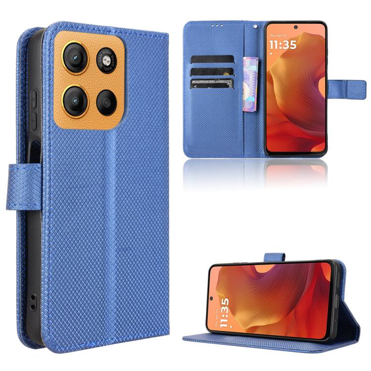 Custodia in pelle con trama a diamante per Motorola Moto X70 Air Pro e modelli