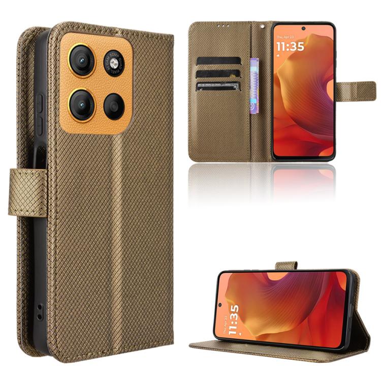 Custodia in pelle con trama a diamante per Motorola Moto X70 Air Pro e modelli