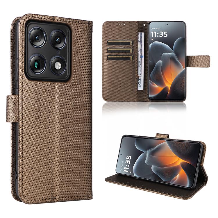 Custodia in pelle con trama a diamante per Motorola Moto X70 Air Pro e modelli
