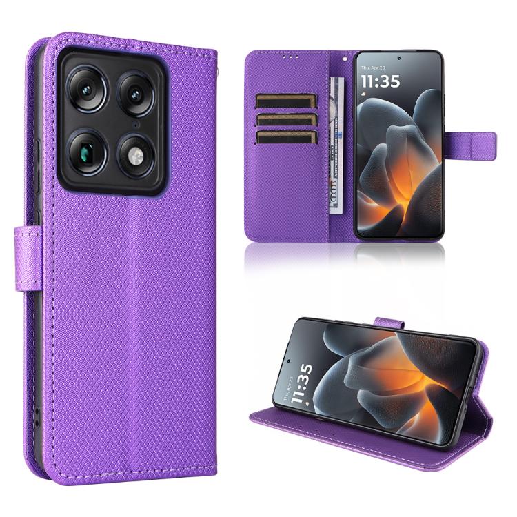 Custodia in pelle con trama a diamante per Motorola Moto X70 Air Pro e modelli