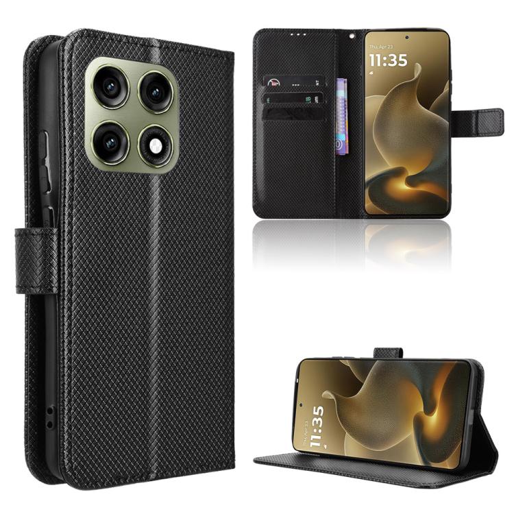 Custodia in pelle con trama a diamante per Motorola Moto X70 Air Pro e modelli