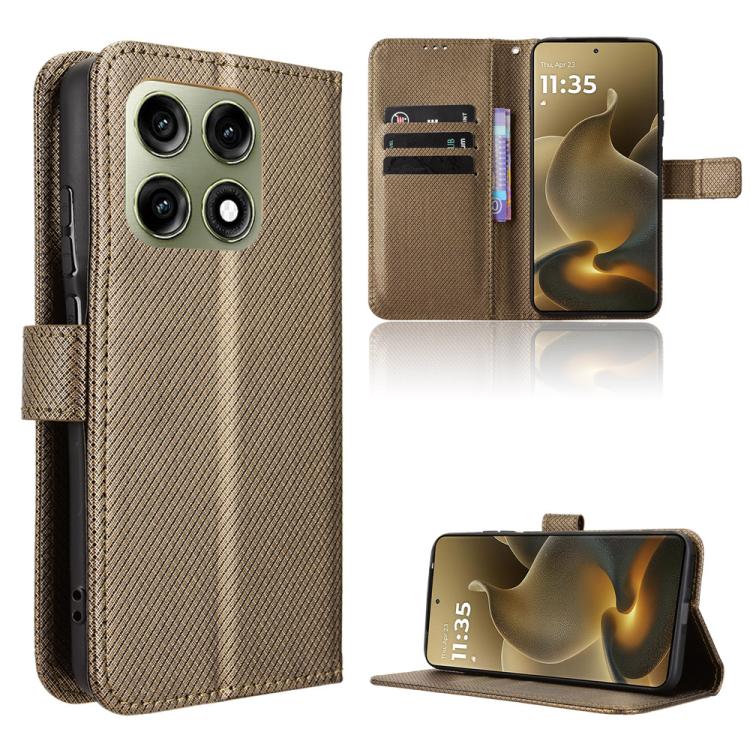 Custodia in pelle con trama a diamante per Motorola Moto X70 Air Pro e modelli