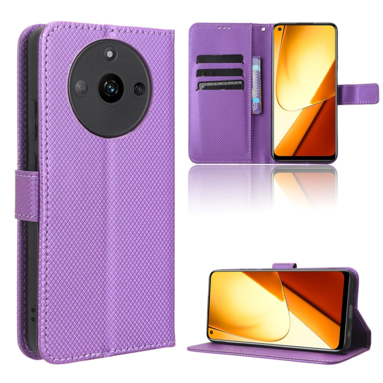 Custodia in pelle con trama a diamante per Realme 11 5G e 11X