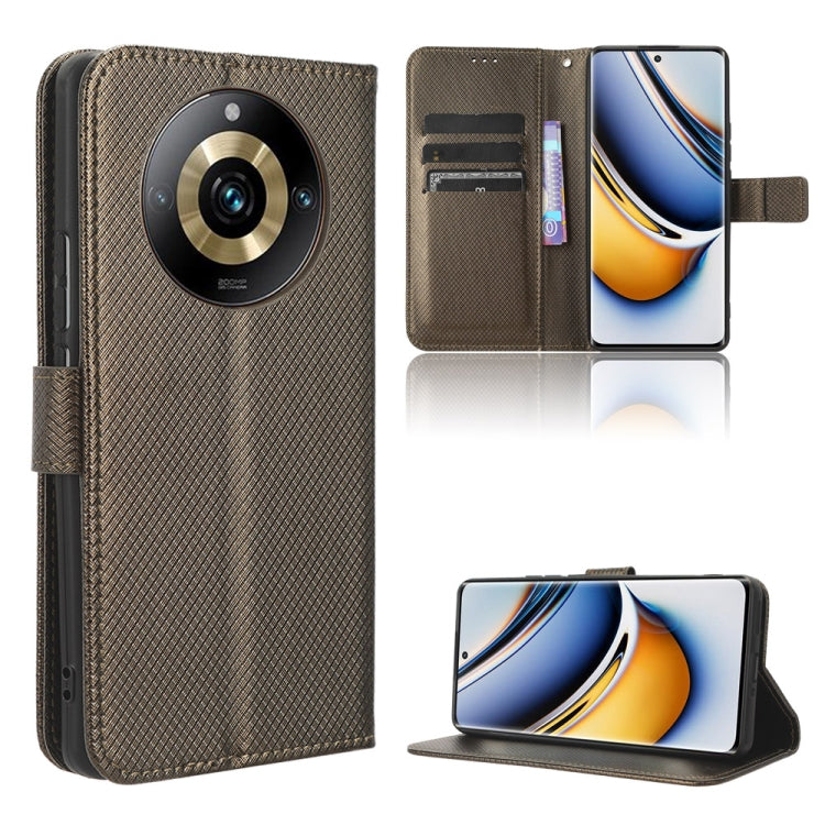 Custodia in pelle con trama a diamante per Realme 11 5G e 11X