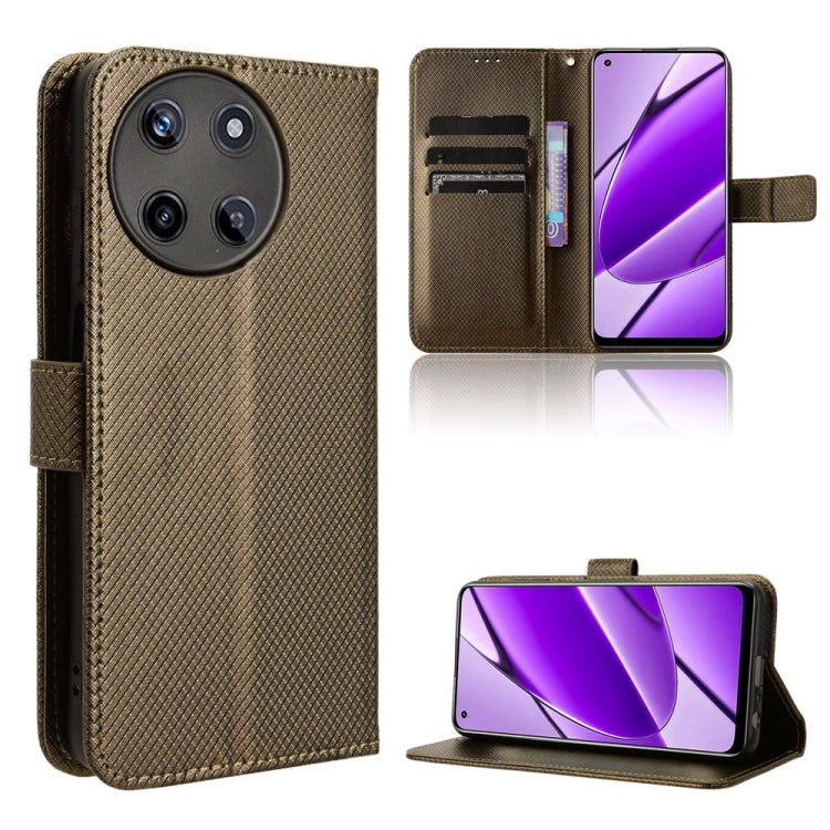 Custodia in pelle con trama a diamante per Realme 12 Pro e 12 Pro+