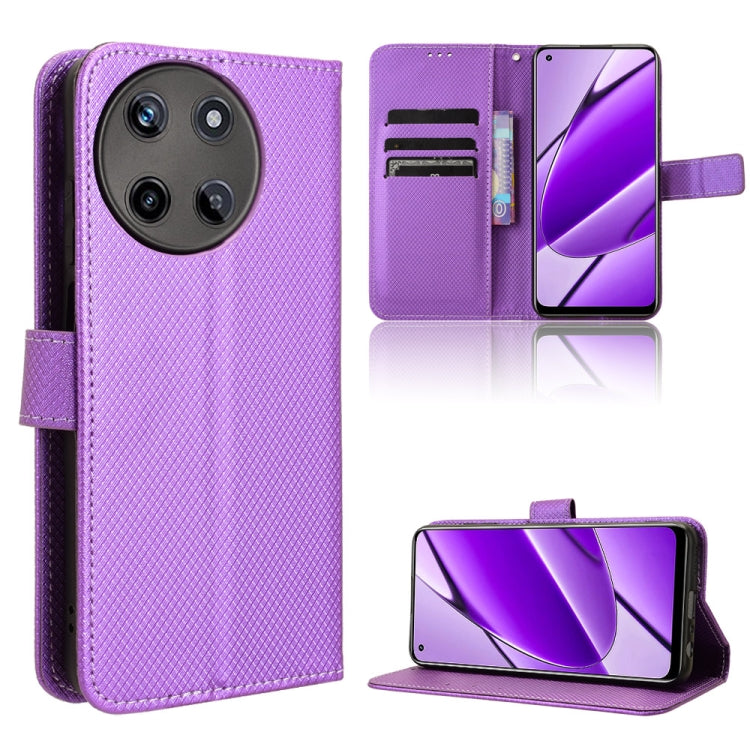 Custodia in pelle con trama a diamante per Realme 12 Pro e 12 Pro+
