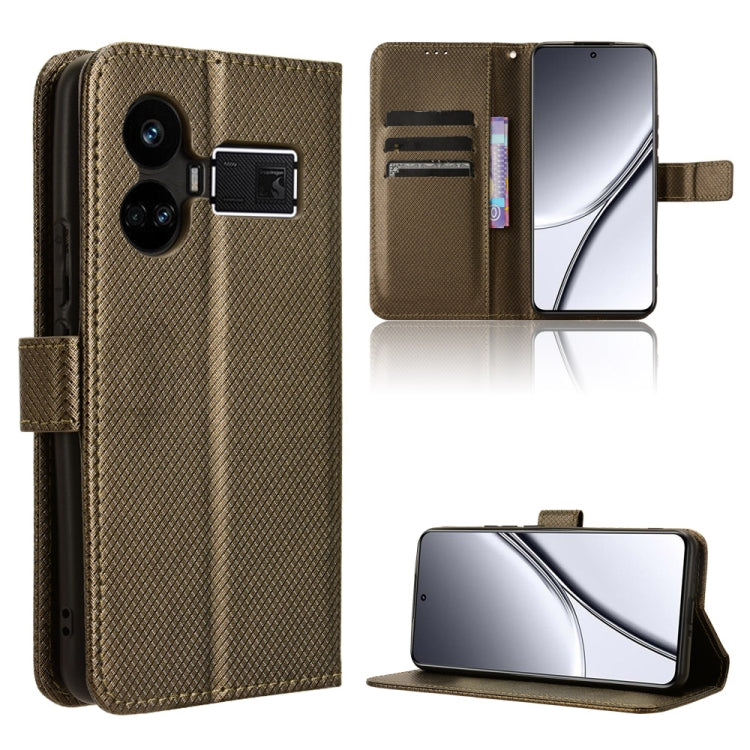 Custodia in pelle con trama a diamante per Realme 12 Pro e 12 Pro+