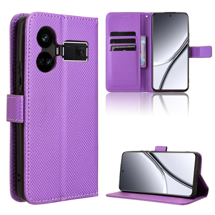 Custodia in pelle con trama a diamante per Realme 12 Pro e 12 Pro+