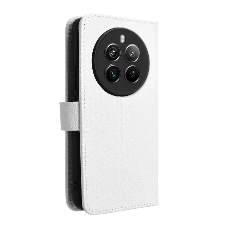 Custodia in pelle con trama a diamante per Realme 12 Pro e 12 Pro+