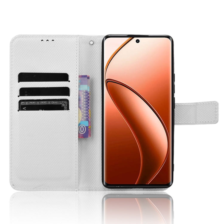 Custodia in pelle con trama a diamante per Realme 12 Pro e 12 Pro+
