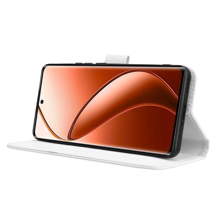 Custodia in pelle con trama a diamante per Realme 12 Pro e 12 Pro+