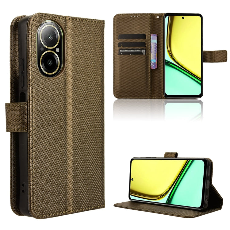 Custodia in pelle con trama a diamante per Realme 12 Pro e 12 Pro+